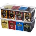 thumbnail image 1 of Lifewit 2 Pack Plastic Stackable Tea Bag Organizer, Divided Storage Bin Box for Kitchen Cabinets, Countertops, Pantry, Hold Coffee Pods, Sugar Packets, Condiments, 8 Sections, 1 of 7