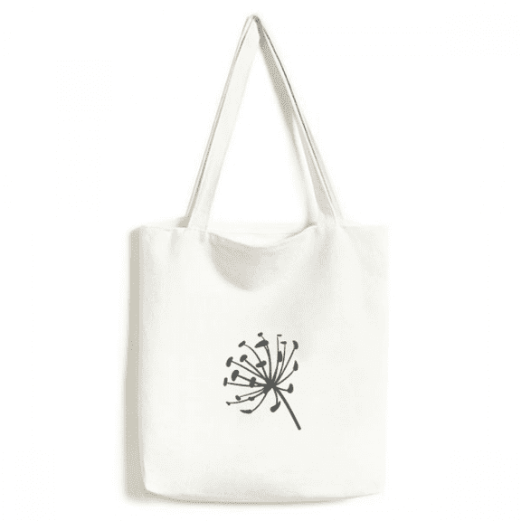 Dandelion Flowers Outline Tote Canvas Bag Shopping Satchel Casual Handbag