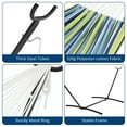 thumbnail image 4 of Portable Hammock with Stand, 500 lbs Capacity Hammock for Indoor & Outdoor Use, Includes Carry Bag & Adjustable Steel Frame(Blue-green stripes), 4 of 10