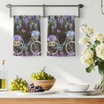 thumbnail image 3 of Purple Flowers Kitchen Towels Set of 2, Weeping Spring Floral Bicycle Wooden Farmhouse Absorbent Dish Towels for Kitchen, Microfiber Hand Towel, Quick Drying Tea Towel for Cleaning Dishcloths, 3 of 7
