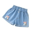 thumbnail image 2 of WOLLED Little Girls Cotton Jeans Shorts Summer Flower Shorts for Kids Toddler Stylish Denim Shorts Pants Size 3-13 T, 2 of 9