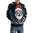 thumbnail image 3 of Adult Christmas Santa Claus Graphic Hoodie, 3D All Over Print Holiday Pullover Sweatshirt with Hood & Pocket, Funny Ugly Christmas Sweater Style, 3 of 7