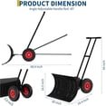 thumbnail image 2 of Eastvita 40x16.5 IN Double-Rod Snow Shovel with Wheels for Driveways: Adjustable Angle & Height Handle, 2 of 7
