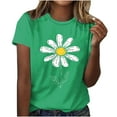 thumbnail image 2 of ZQUUVOU Womens T-Shirts Printed Floral Crew Neck Short Sleeved Tops(Green,L), 2 of 4