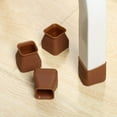 thumbnail image 2 of Ruibeauty 16Pcs 1.48x1.48inch Silicone Square Feet Furniture Table Chair Leg Foot Cover Caps Chair Leg Floor Protectors, Wood Floor Protector,Brown, 2 of 8