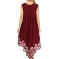 thumbnail image 2 of Sakkas Sundari Caftan Tank Dress / Cover Up - Chocolate / White - One Size, 2 of 5