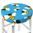 thumbnail image 3 of Pofeuu Flying Bees Print Round Bar Stool Covers - Super Soft and Washable Elastic Stool Cushion Slipcover Easy Clean Velvet-14 inch, 3 of 7
