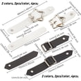 thumbnail image 2 of DIY 8 Sets 2 Styles Leather Sew-On Toggles Closures Black & White PU Leather Snap Toggle Sew On Duffle Jacket Buckle Rectangle Mixed Color DIY, 2 of 6