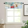 thumbnail image 3 of Valances for Windows, Christmas Santa Claus Pulling A Sled Xmas Tress Candies Valance, Kitchen Curtains Rod Pocket, 54x18in Kitchen Valances for Windows, Kitchen Window Curtains Over Sink, 3 of 6