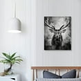 thumbnail image 4 of Acheng Canvas Wall Art Painting Black And White Abstract Deer Picture For Living Room Animals Pictures Photo Prints On Canvas for Home Modern Decoration Framed Ready to Hang 12x16 in, 4 of 5