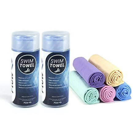 Flow Swim Towel – Chamois Drying Towel random colors 2 per package - FLOW SWIM (Best Sweat Absorbing Towels)