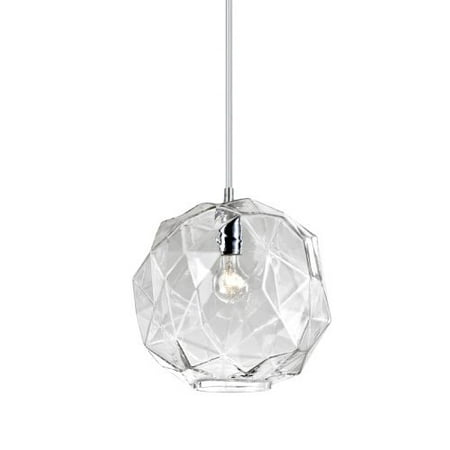 Eurofase Lighting Crystal Sconce - Eurofase Lighting 26249 Studio 1 Light Pendant with Chiselled Faceted Glass