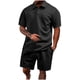 thumbnail image 1 of Pantalones de Carga con Cordón para Hombres, Verano Casual Color Sólido, Conjunto de Botones de Solapa de Manga Corta, 1 of 6