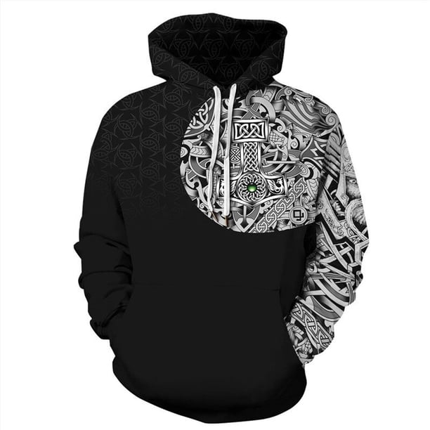 Viking Warrior Cosplay disfraz tatuaje nuevo pulóver chándal Casual colorido estampado 3D cremallera/Sudadera con capucha/sudadera/chaqueta/UnisexdieciséisXXXL Deng Xun unisex