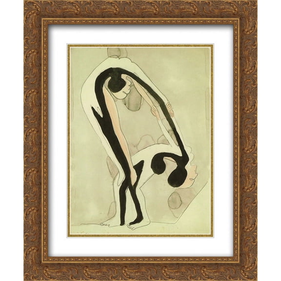 Ernst Ludwig Kirchner 2x Matted 20x24 Gold Ornate Framed Art Print 'Arcrobats'