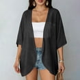thumbnail image 6 of Perfectbot Women's Sheer Chiffon Open Front Cardigans Lightweight Elbow-Length Sleeve Kimono Summer Cover Ups, 6 of 8