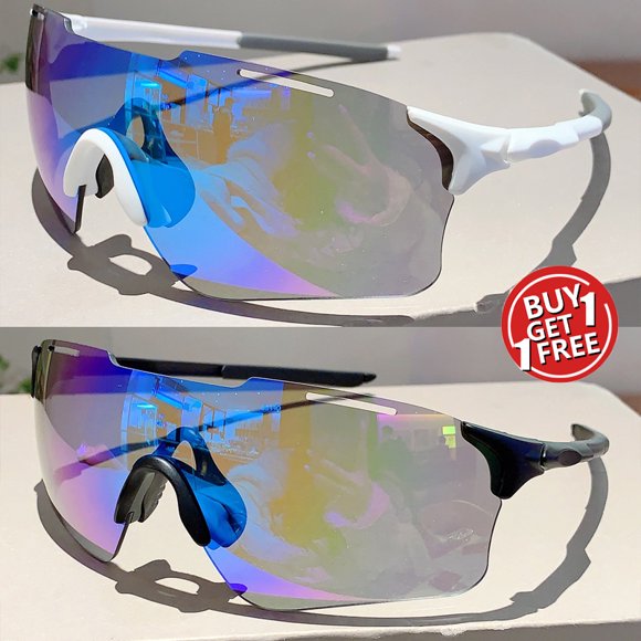 Typpkmm Kammpt /2PC Set Designer Rimless Women Sunglasses Outdoor Driving Men Coating Sun Glasses Wrapped Shades for Cycling Hiking 1pc