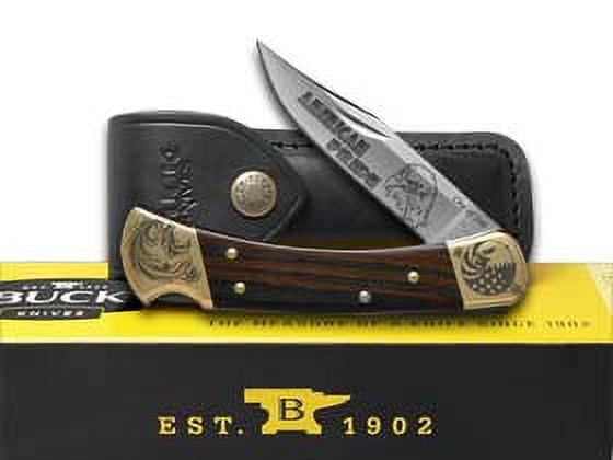 Buck 110 American Pride Ebony Wood Folding Hunter 1/250 Stainless Custom Pocket Knife
