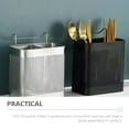 thumbnail image 2 of UEETEK Household Cutlery Holder Black Stainless Steel with Water Drainage for Kitchen, 2 of 5