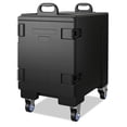 thumbnail image 5 of Demifill 81 Quart Capacity End-loading Insulated Food Pan Carrier with Wheels, Hot Box with Seamless Double Walled Shell and PU Foam Layer, Food Pan Carrier for Indoor as Kitchen, Black, 5 of 8