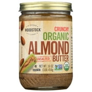 Woodstock Almond Butter, Crunchy, Unsalted, 16 oz
