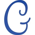 thumbnail image 1 of Decorative Acrylic Letter, Custom Blank G Script, 10'' Tall Transparent Dark Blue Alphabet, 1 of 5