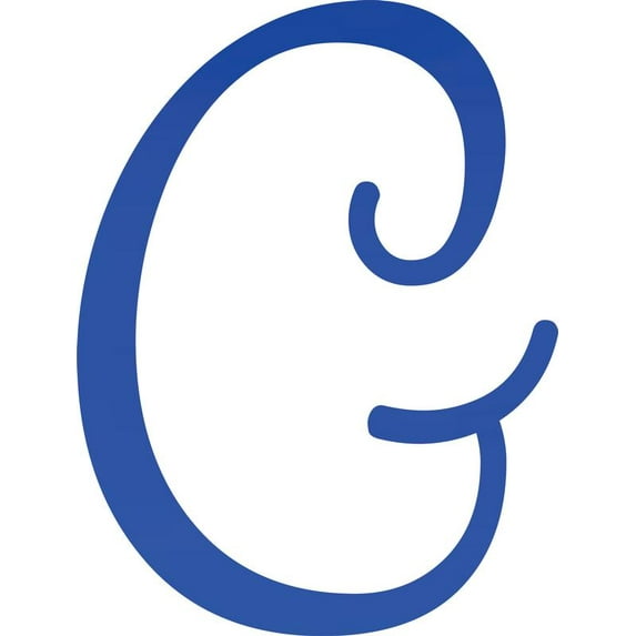 Decorative Acrylic Letter, Custom Blank G Script, 10'' Tall Transparent Dark Blue Alphabet