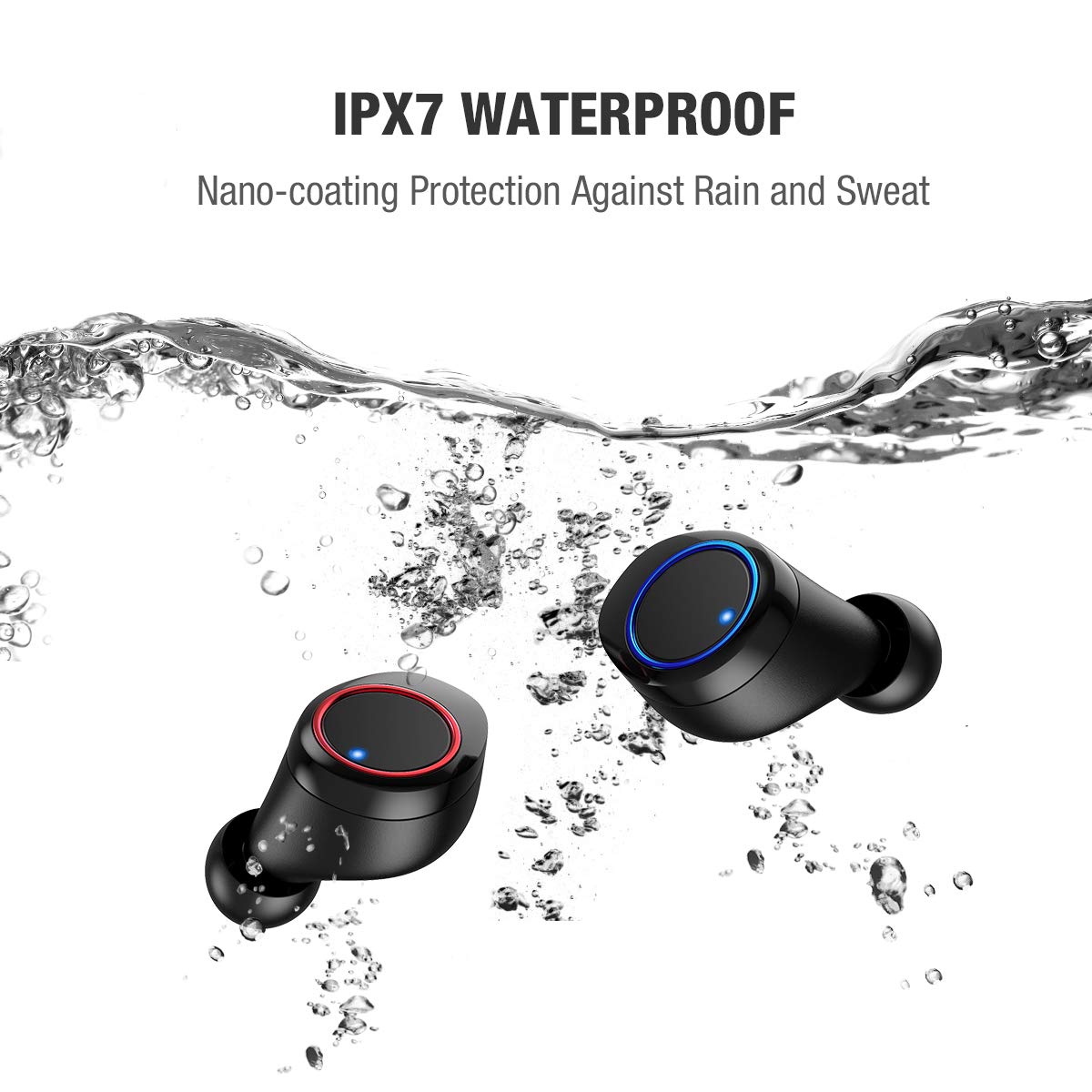 Wireless Bluetooth Earbuds, Bietrun Bluetooth 5.0 Headphones with 3000mAh Charging Case LED Battery Display 90H Playtime in-Ear Bluetooth Headset IPX7 Waterproof for iPhone/Android - image 2 of 7