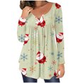 thumbnail image 1 of Blusa informal de manga larga con botones abiertos y cuello redondo para mujer Fridja  bvmnju1756, 1 of 6
