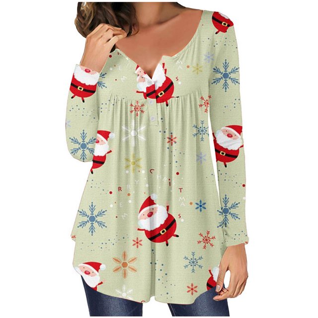 Blusa informal de manga larga con botones abiertos y cuello redondo para mujer Fridja bvmnju1756