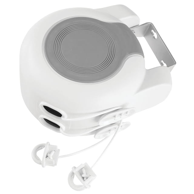Corde à Linge Rétractable Intérieure / Extérieure - Réglable 42 Pieds Doubles Lignes - Sèche-Bobine en Plastique Durable pour Accrocher des Vêtements Humides Ou Secs dans la Salle de Bain, Buanderie, Patio, Balcon - Blanc