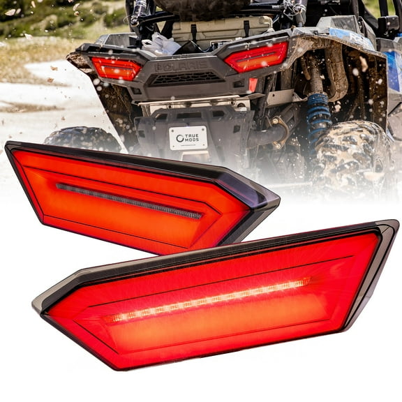 LED Brake Tail Light for 2014-2019 Polaris RZR S1000 S900; 2022 Trail S900 S1000 Ultimate [DOT-Rated] [Diffuser Design] [F1-Blinker-Brake] - Smoked