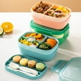 thumbnail image 4 of 1900Ml Lunch Boxes With Compartments Cultery Sets Bento Box Leakproof Food Container With Spoon Fork For Children And Adults, 4 of 6