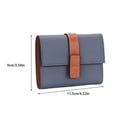 thumbnail image 3 of Sonducket Monedero de cuero para mujer, reemplazo Rectangular, tres pliegues, Color sólido, cierre con cremallera, elegante carpeta de fotos, Carteras Azul, 3 of 6