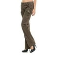 thumbnail image 3 of Womens Hipster Cargo Multi Pocket Combat Trousers Leisure Army Casual Pants with Designs, 3 of 3