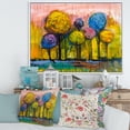 thumbnail image 2 of Designart 'Colourful Landscape Trees Impressionist IV' Modern Framed Canvas Wall Art Print, 2 of 5