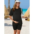 thumbnail image 3 of DARING DIVA Women's Tie Dye 2-Piece Maternity Pajama Set S Black, 3 of 7
