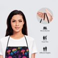 thumbnail image 4 of Goofa Bib Apron, Unisex Aprons Adjustable Waterdrop Resistant Cooking Kitchen Apron for Chef, Skull mushroom colorful Pattern Apron Bulk, 4 of 5