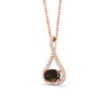 Gem Stone King 1.64 Ct Oval Brown Smoky Quartz 18K Rose Gold Plated Silver Pendant