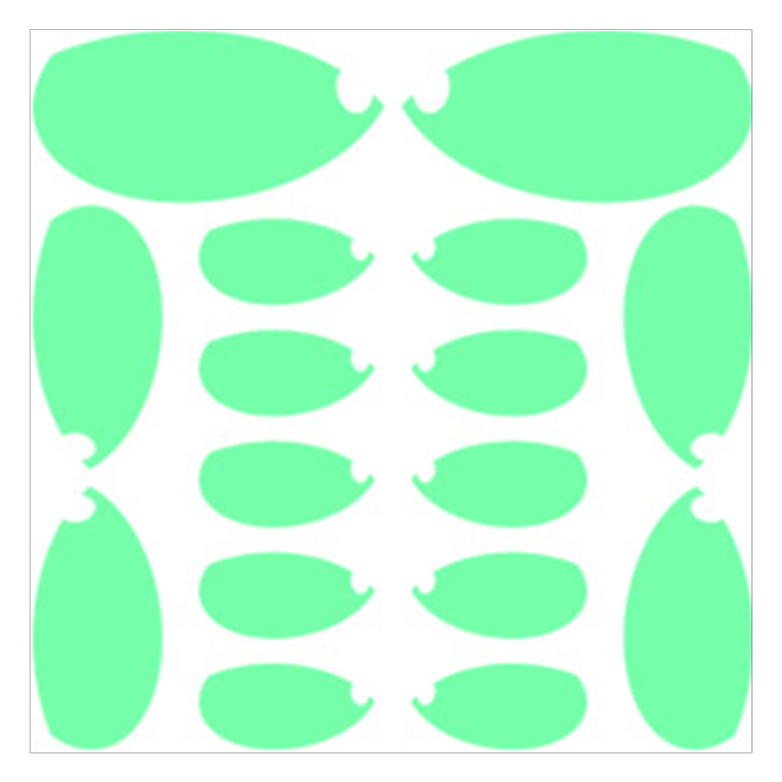 Stickers Muraux Phosphorescents Halloween - Lot De 54 Paires D'yeux - Vert - Effet Lumineux Dans Le Noir - 12