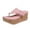 Pink, variant on Wedge Sandals for Women Leather Platform Slip on Thong Flip Flops Open Toe Walking Summer Shoes