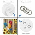 thumbnail image 4 of Farmhouse Rooster Shower Curtain, Waterproof Shower Curtains for Bathroom, Retro Botanical Sunflower Floral Wood Washable Fabric Bathtub Curtain Set Bath Decor with 12 Hooks Standard 72"x72", 4 of 8