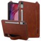 thumbnail image 1 of Funda de cuero con correa para la mano y función atril para Lenovo Tab P12, color gris, marrón y multicolor, 1 of 5