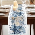 thumbnail image 3 of Table Runners 72 Inches Long Dress Scarves, Blue Coastal Starfish Farmhouse Kitchen/Dining Table Runner, Coffee Tablerunners, Beach Nautical Shell Eucalyptus Summer 14x72 Inch, 3 of 9