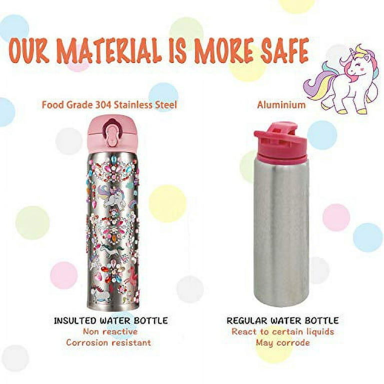 7July Decorate Your Own Water Bottle Kits for Girls Age 4-6-8-10,Unicorn  Gem