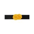 thumbnail image 1 of Cinturón Elástico Ancho para Mujeres INSPIRE CHIC, Corsé Estirable de Doble Flor Grande, Elegante y Casual para Vestido 68x6cm/26.8x2.4 pulgadas (LxA) Naranja-Amarillo, 1 of 6