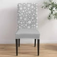 thumbnail image 5 of Chair Covers for Dining Room Set of 8,Snowy Snowflakes Christmas Season Stretch Seat Protector Removable Washable Chairs Slipcovers for Kitchen Banquet Wedding Hotel,Black White, 5 of 6