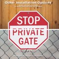 thumbnail image 6 of Stop Private Gate (2 Pack) 10 inch X 10 inch Octagon Plastic Signs with Aluminum Mounting Stakes Weather Resistant UV Protected for Workplace Private Property and Construction Site Made, 6 of 8