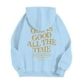 thumbnail image 3 of CONFREE Men's Hoodie Letter Prints Hoodies For Men Graphic Long Sleeve Casual Pullover Hooded Sweatshirts With Pockets, 3 of 8