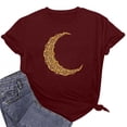 thumbnail image 6 of Penkiiy Muslim Ramadan T-Shirt for Women Women's Cute Graphic T-Shirts Crewneck Short Sleeve Moon PrintCasual Tee Tops S Wine, 6 of 6